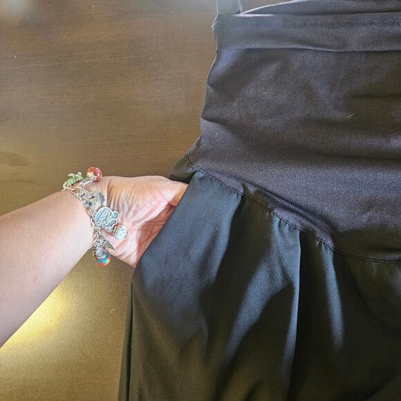 Liz Lange Maternity Black Stretch Dress Pants Medium Bootcut Over Belly Panel - Picture 6 of 10